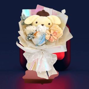 Soap Flower Bouquet with Kuromi Plush Doll